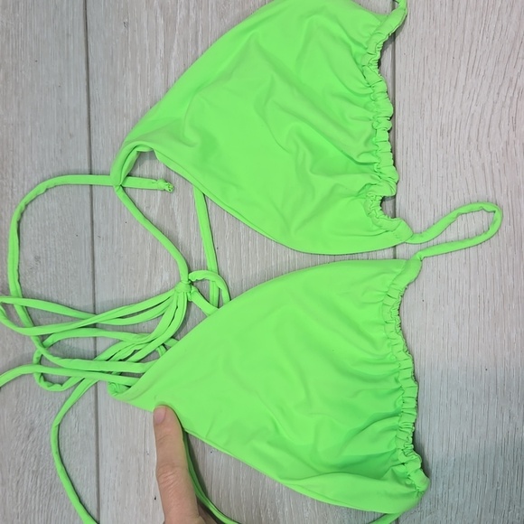 NWOT Good American Women Chartreuse Bikini Top swim sz 5/2XL - Picture 7 of 9